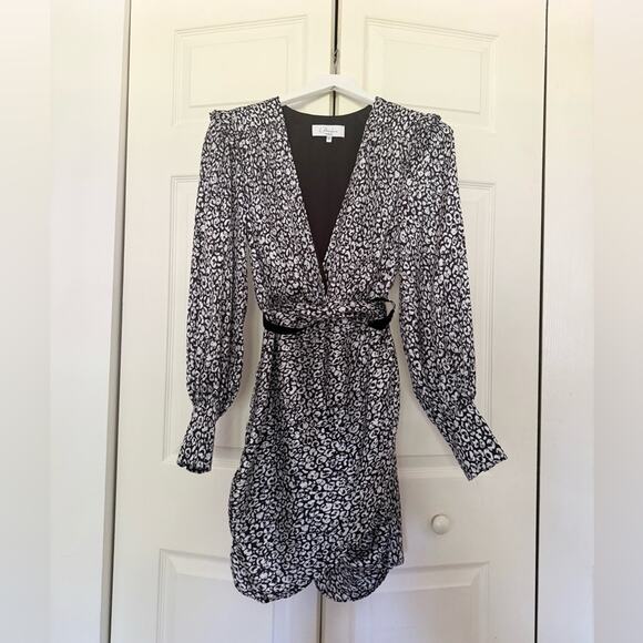 L'Academie Black and White Long Sleeve Mini Dress - Picture 2 of 10